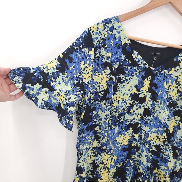 Talbots Chiffon Floral Dress Ruffle Sleeve A-Line Easter Party Womens 10 NWT - Picture 10 of 16